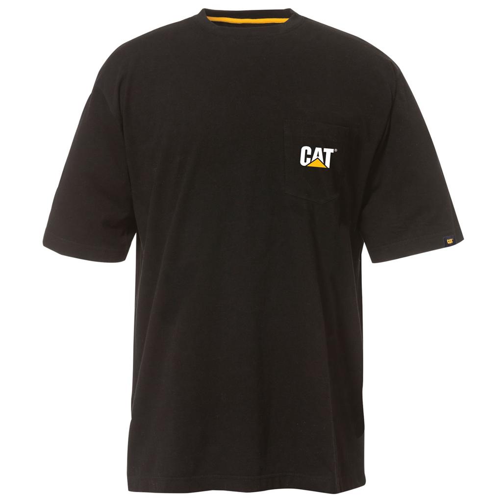 T-Shirts Caterpillar Trademark Pocket Męskie Czarne | JICEP-0327