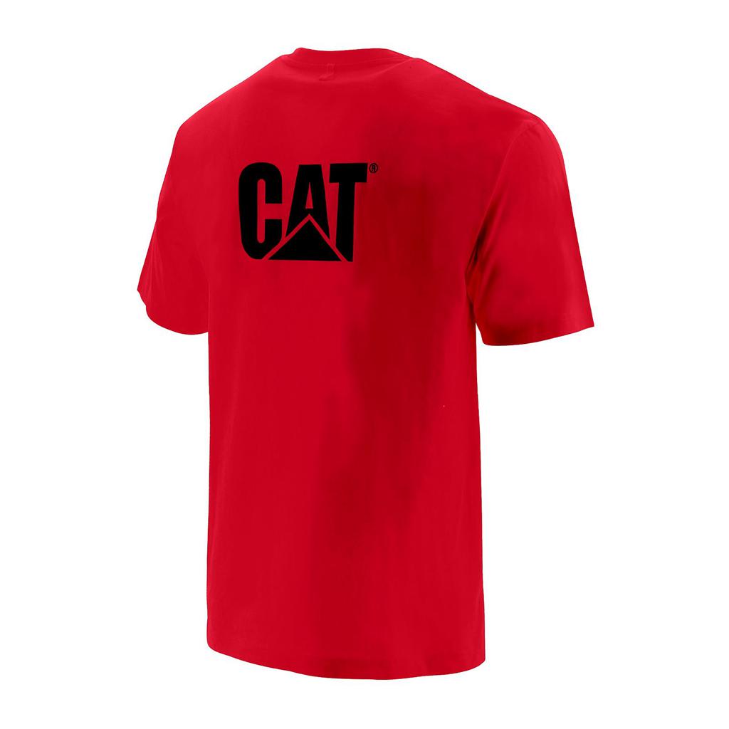 T-Shirts Caterpillar Trademark Pocket Męskie Czerwone | PAQCJ-1205